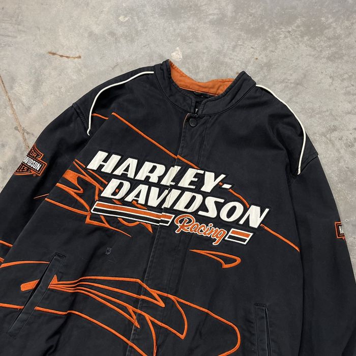 Vintage Vintage Harley Davidson Racing Jacket Flames Screamin Eagle ...