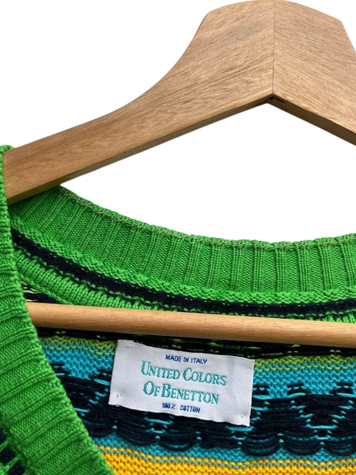 United Colors Of Benetton Colorful Patterned Short Sleeve Knit Sweater/Top Unisex Size US M / EU 48-50 / 2 - 5 Thumbnail