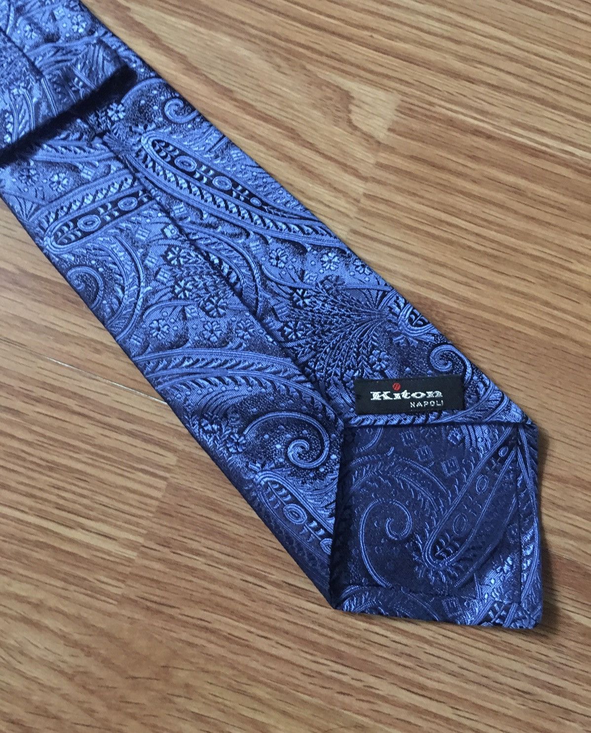 Kiton KITON Embroidered Paisley Blue Silk Mens Tie Size ONE SIZE - 2 Thumbnail