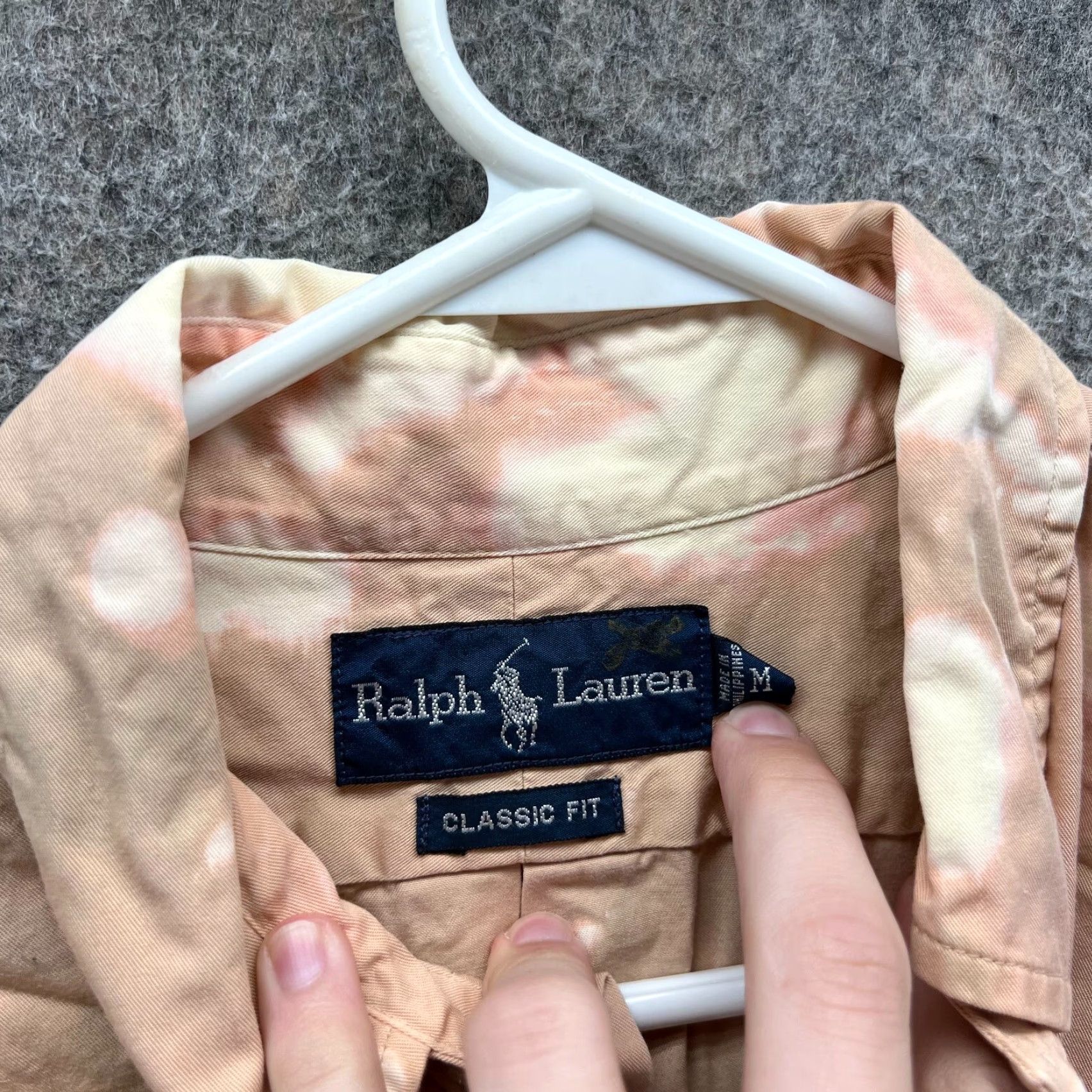 Polo Ralph Lauren VINTAGE Polo Ralph Lauren Shirt Men Medium Beige Button-Up Classic Pony Bleach Oxford Size US M / EU 48-50 / 2 - 4 Thumbnail