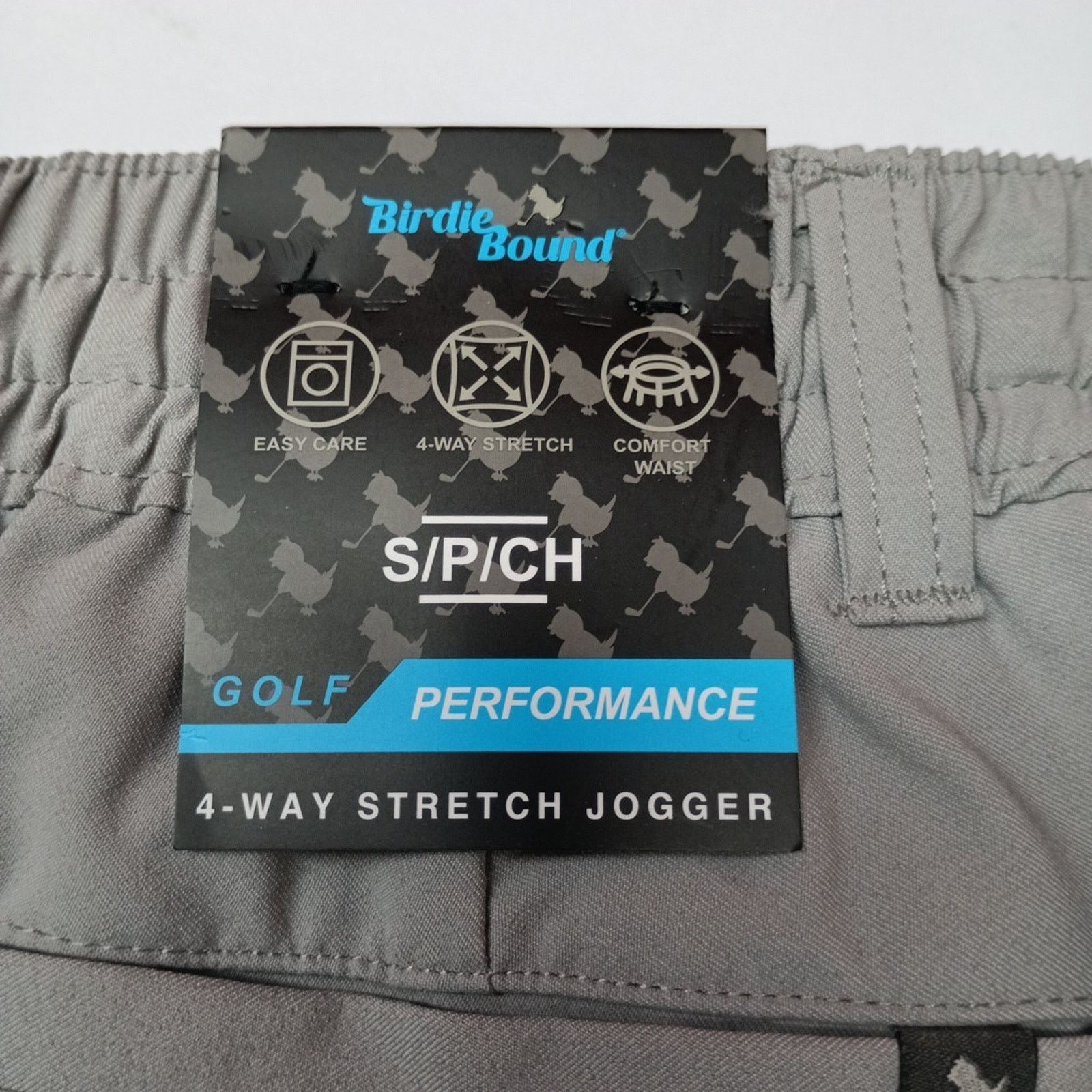Other Birdie Bound Golf Joggers Men's S Gray Stretch Drawstring Size US 29 - 2 Thumbnail