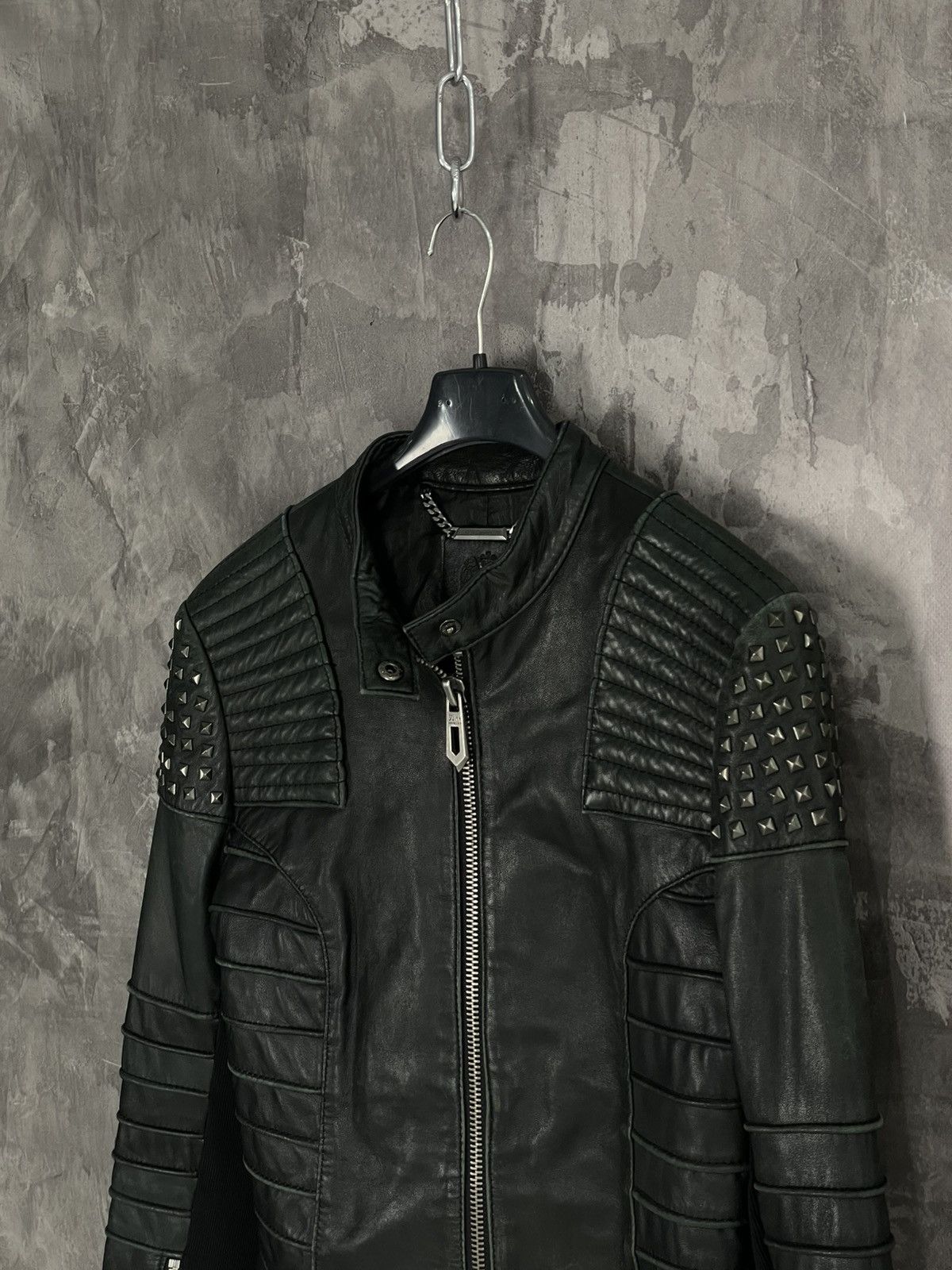 Faith Connexion × Vintage Faith Connexion Leather Zip Punk Metal Jacket Size S / US 4 / IT 40 - 7 Thumbnail