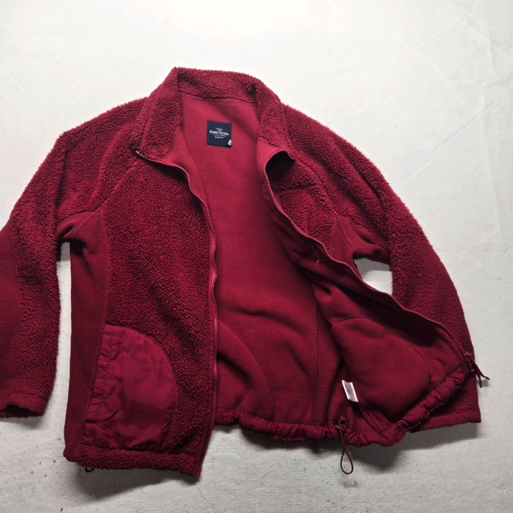 Faded Glory Faded Glory Jacket Full Zip Long Sleeve Adult Women's 1X Plus 16W Red Polyester Fleece Coat & Outer Shell Size XL / US 12-14 / IT 48-50 - 2 Thumbnail
