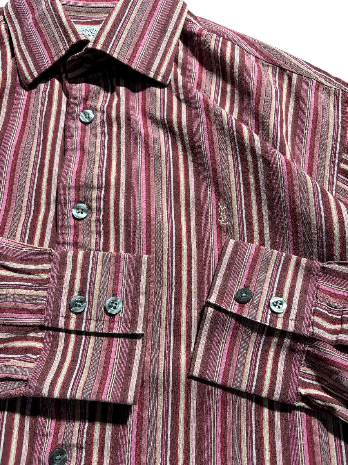 Yves Saint Laurent Yves Saint Laurent Striped Shirts Long Sleeve Retro 90’s Size US M / EU 48-50 / 2 - 3 Thumbnail
