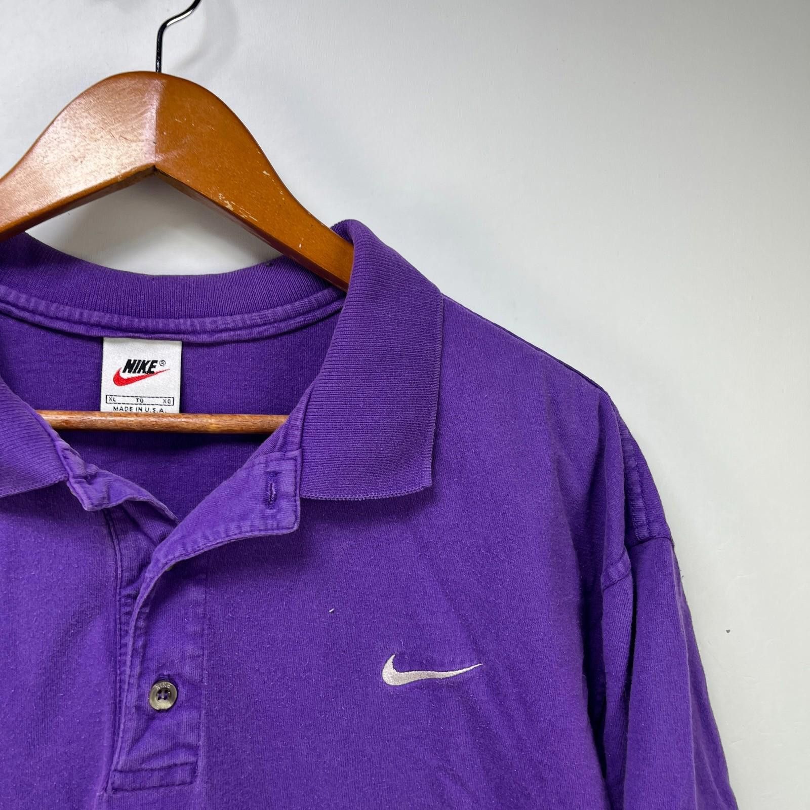 Nike Vintage 90s Nike Golf Swoosh Polo Purple Shirt XL Size US XL / EU 56 / 4 - 3 Thumbnail