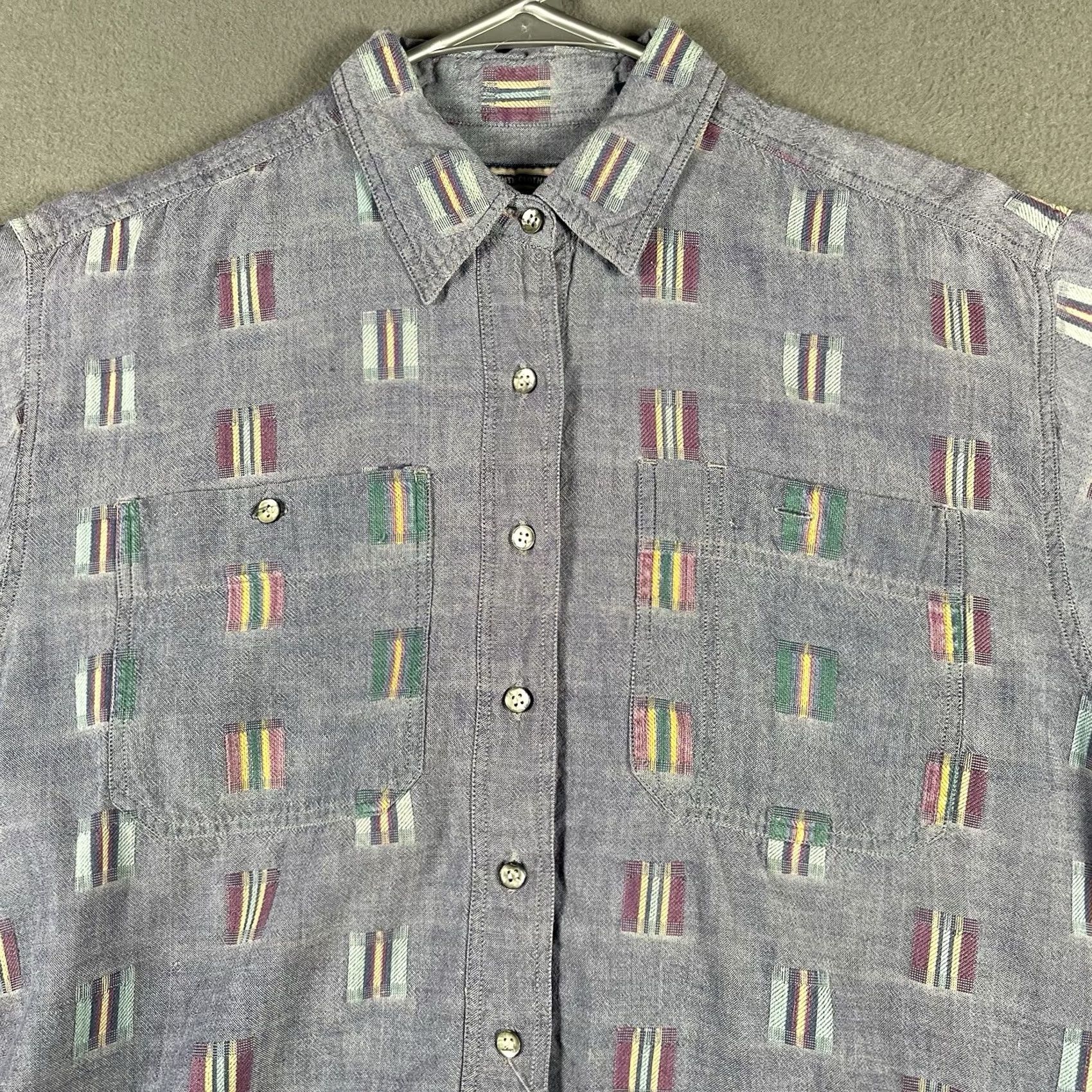 Lee VINTAGE Lee Button-Up Shirt Long Sleeve Geometric Aztec Mens Large Gray Cotton Knit Size US L / EU 52-54 / 3 - 2 Thumbnail