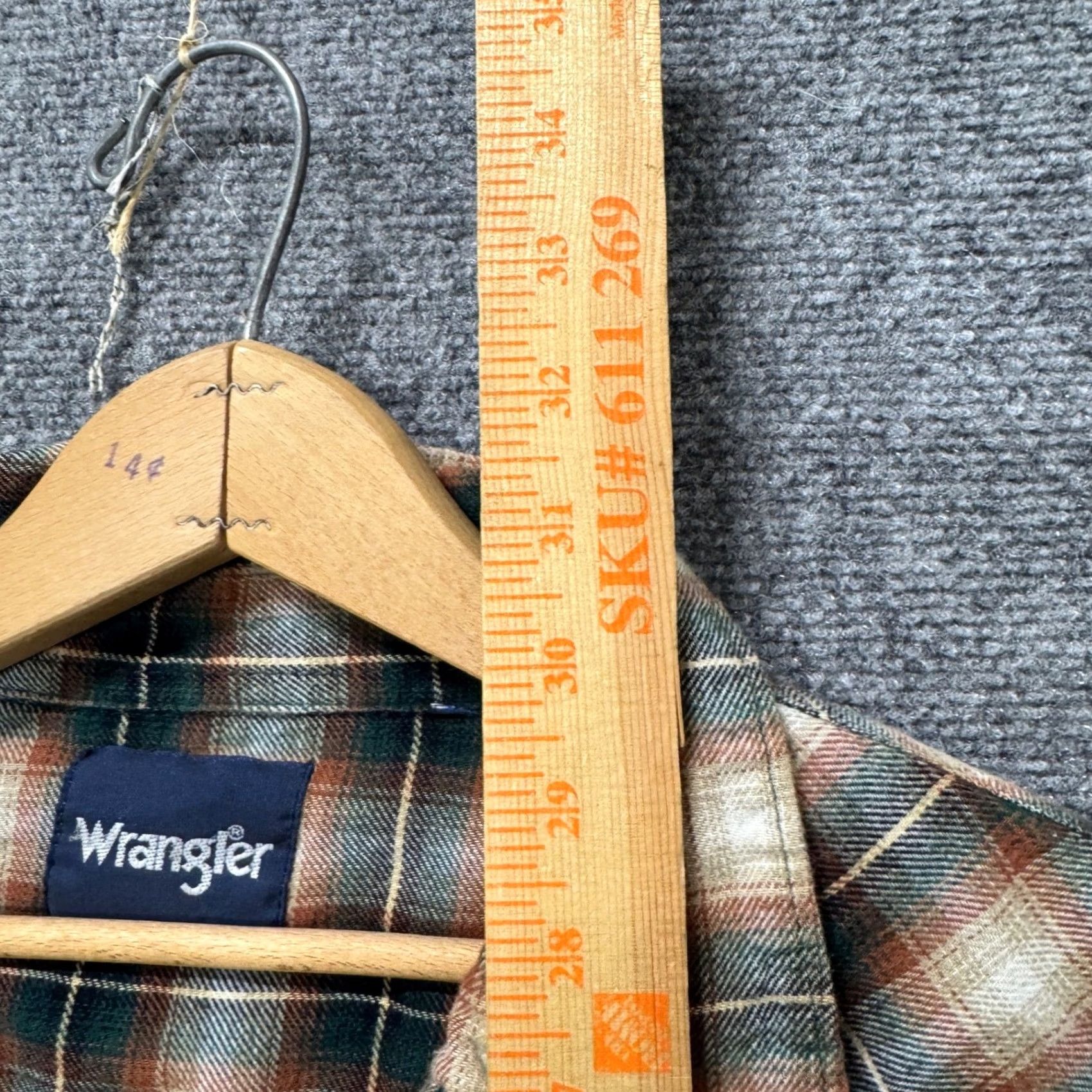 Wrangler Wrangler Flannel Shirt Men 2XL Plaid 100% Cotton Western Pearl Snap Multicolor Big & Tall Mens Size 48R - 3 Thumbnail
