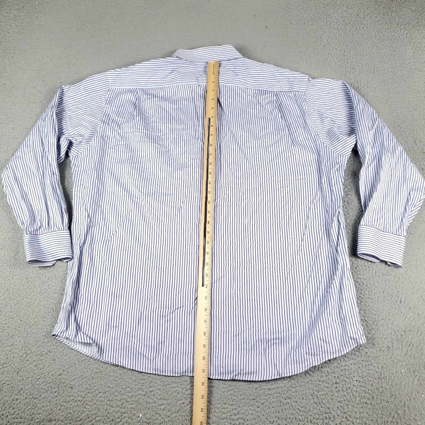 Tommy Bahama Tommy Bahama Shirt Mens 17 Purple Striped Dress Button Up Long Sleeve - Classic, Modern, Preppy, Wedding, Workwear Mens Dress Shirt Size 46R - 4 Thumbnail