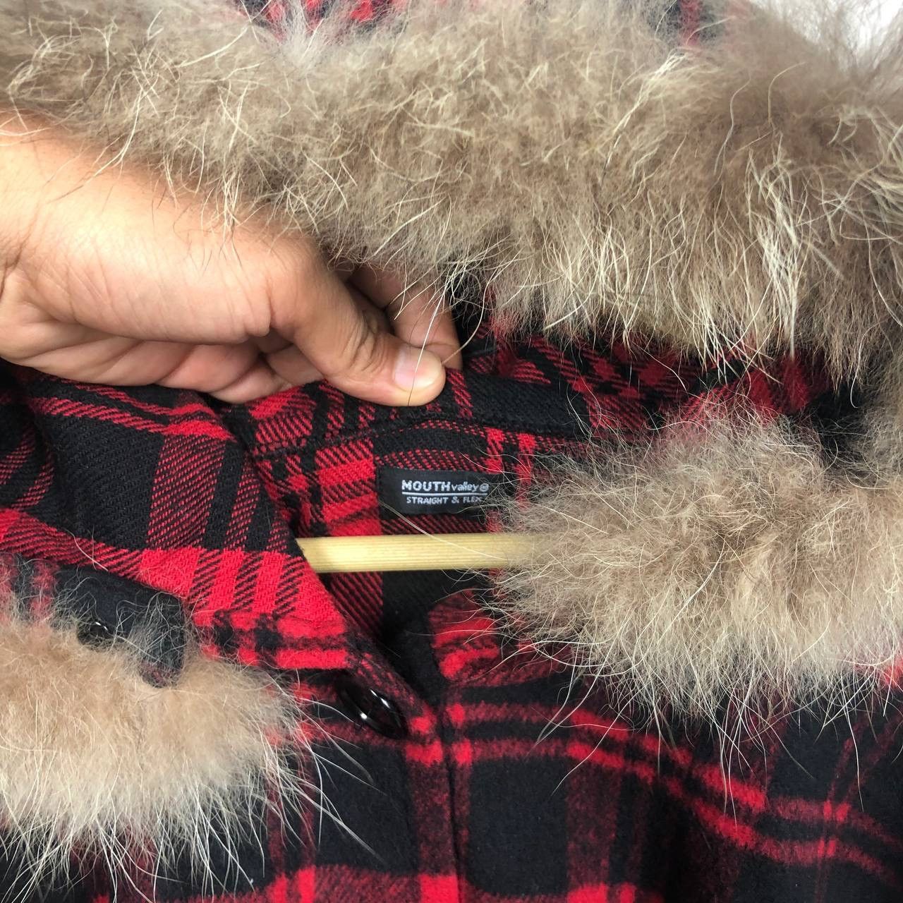 Edition Japan Mouth Valley Plaid Fur Hooded Poncho Cape Jacket Size US M / EU 48-50 / 2 - 6 Thumbnail