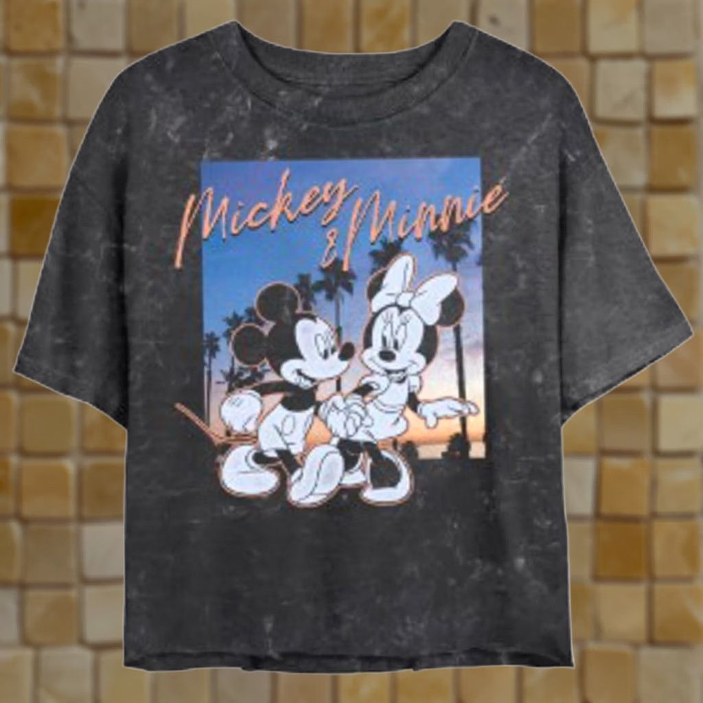 Disney Disney CROPTOP Mickey Mouse Minnie Mouse Womens Shirt L Black Crew Neck Short Sleeve T-Shirt Size L / US 10 / IT 46 - 1 Preview
