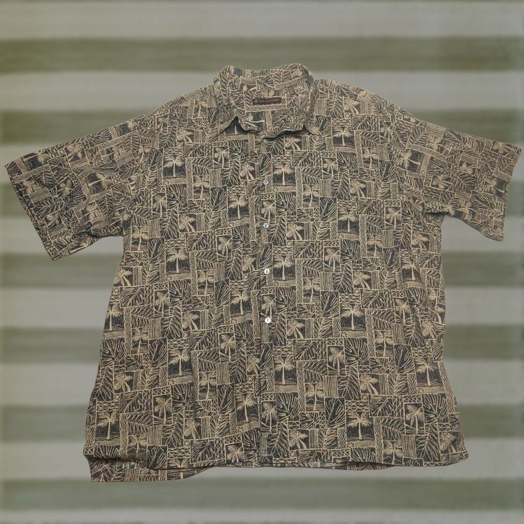 Tori Richard Tori Richard Shirt Men 2XL Beige Floral Cotton Button Up Hawaiian Geometric Shirt Size US XXL / EU 58 / 5 - 1 Thumbnail