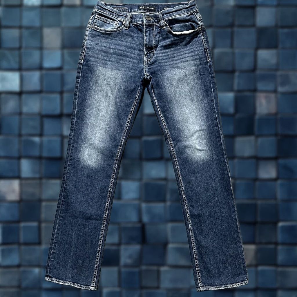 Vintage BKE Jake Jeans Mens 31x32 (30x30) Blue Straight Leg Denim Medium Wash Faded FUC Size US 31 - 1 Thumbnail