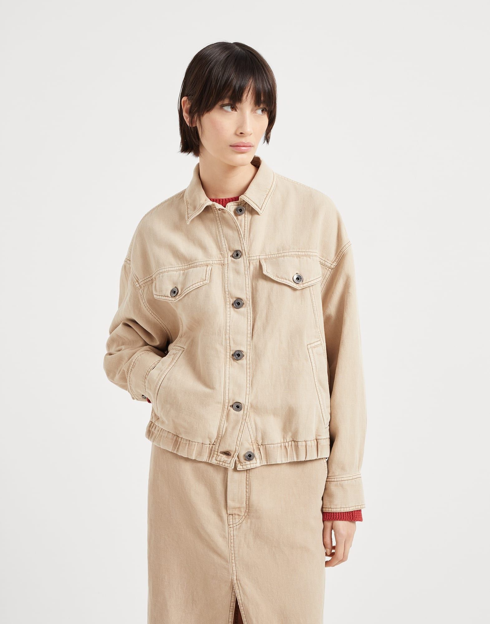 o1la1rc1a0326 Cover Four-Pocket Jacket in Beige