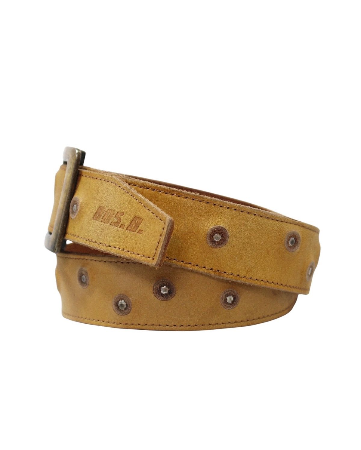 Vintage 2000S BOS.B. HONEY TAN RIVETED ROLLER BELT – NO PIN BUCKLE Size ONE SIZE - 2 Thumbnail