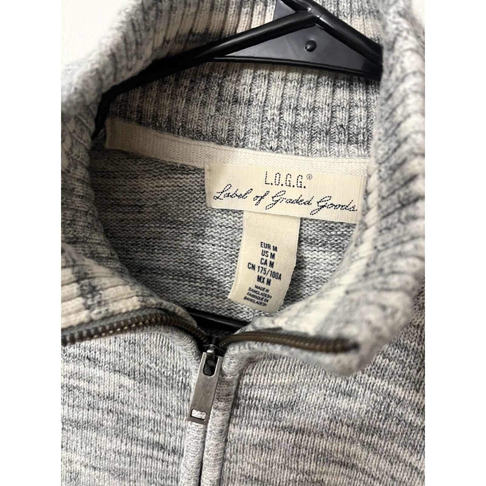 H&M LOGG by H&M Mens Gray High Neck Long Sleeve Pullover 1/4 Zip Sweater M Casual Top Size US M / EU 48-50 / 2 - 3 Thumbnail