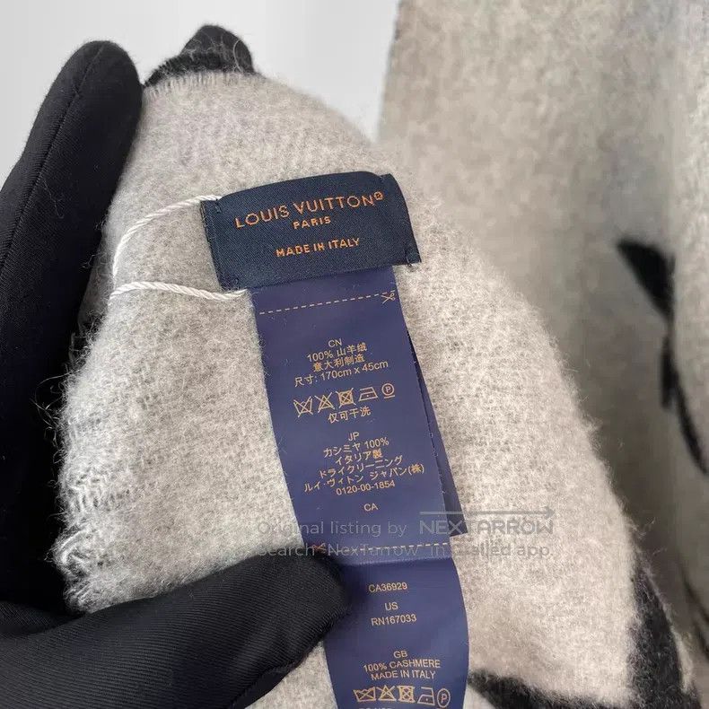 Louis Vuitton Louis Vuitton Black and grey full-print cashmere double-si Size ONE SIZE - 6 Thumbnail