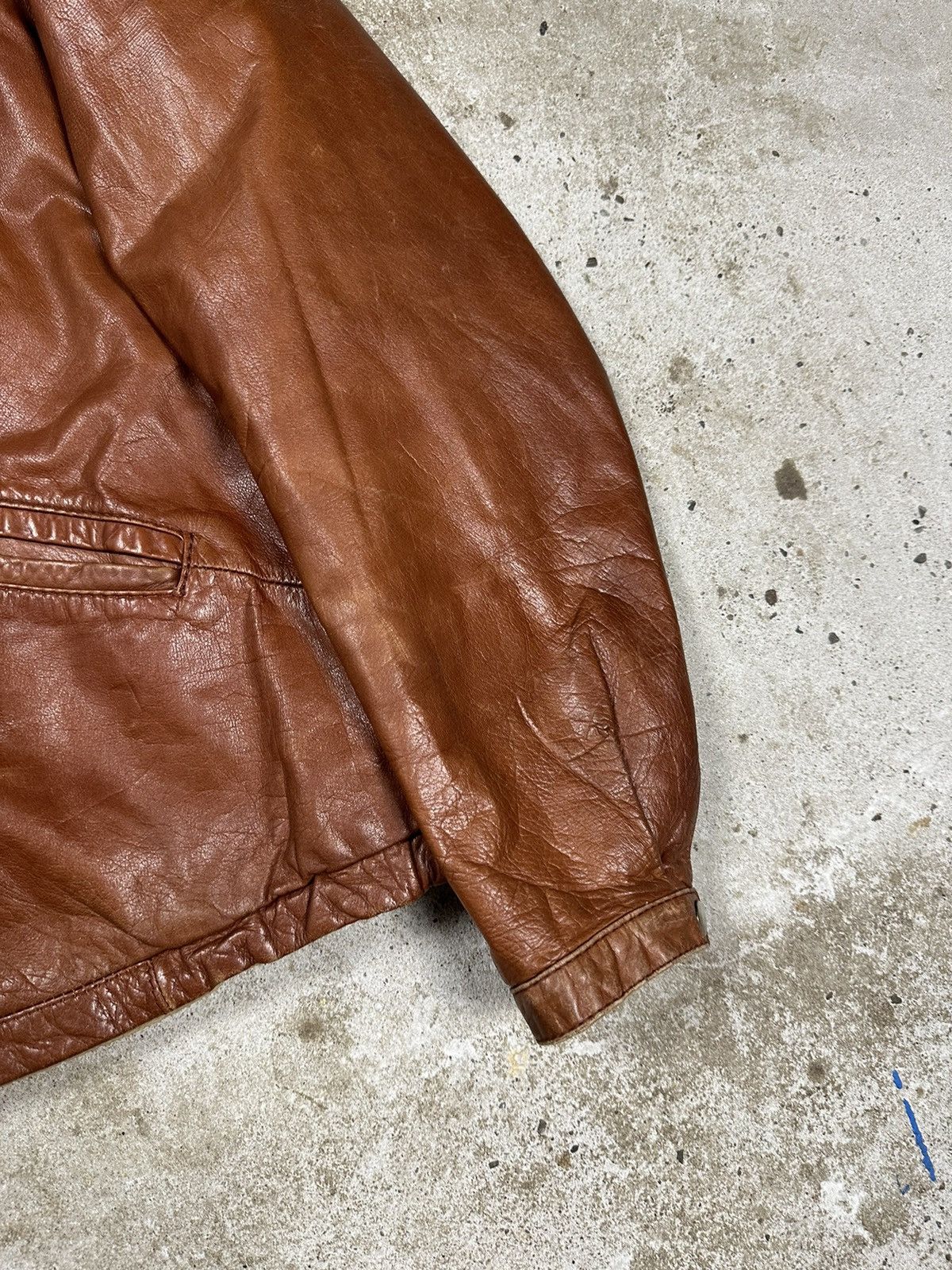 Vintage Vintage 90s Brown Leather Reversible Rare Bomber Jacket Size US L / EU 52-54 / 3 - 6 Thumbnail