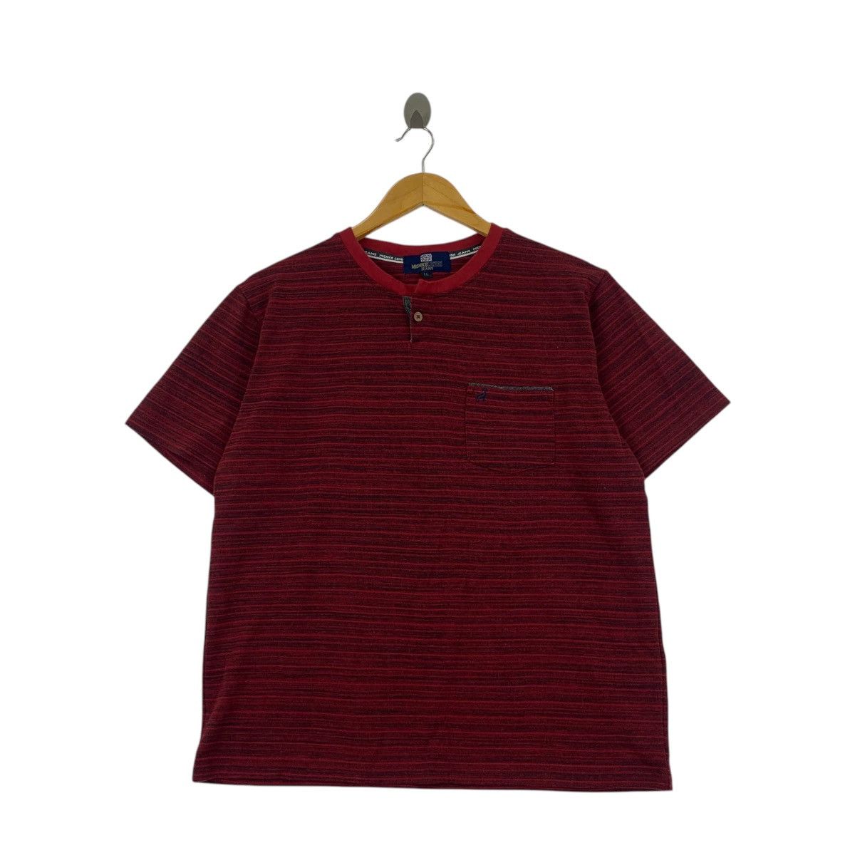 Vintage Vintage MICHIKO LONDON JEANS Collection Henley Tee Shirt Size L / US 10 / IT 46 - 1 Thumbnail