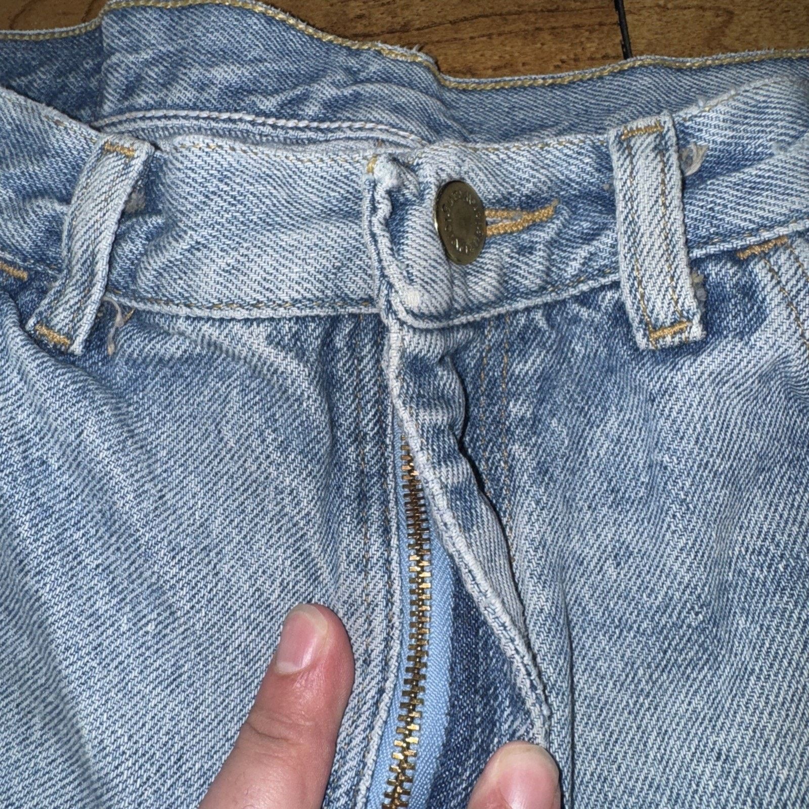 Vintage × Wrangler Vintage Wrangler Denim Shorts 30x10 Light Blue Jorts Size US 30 / EU 46 - 3 Thumbnail