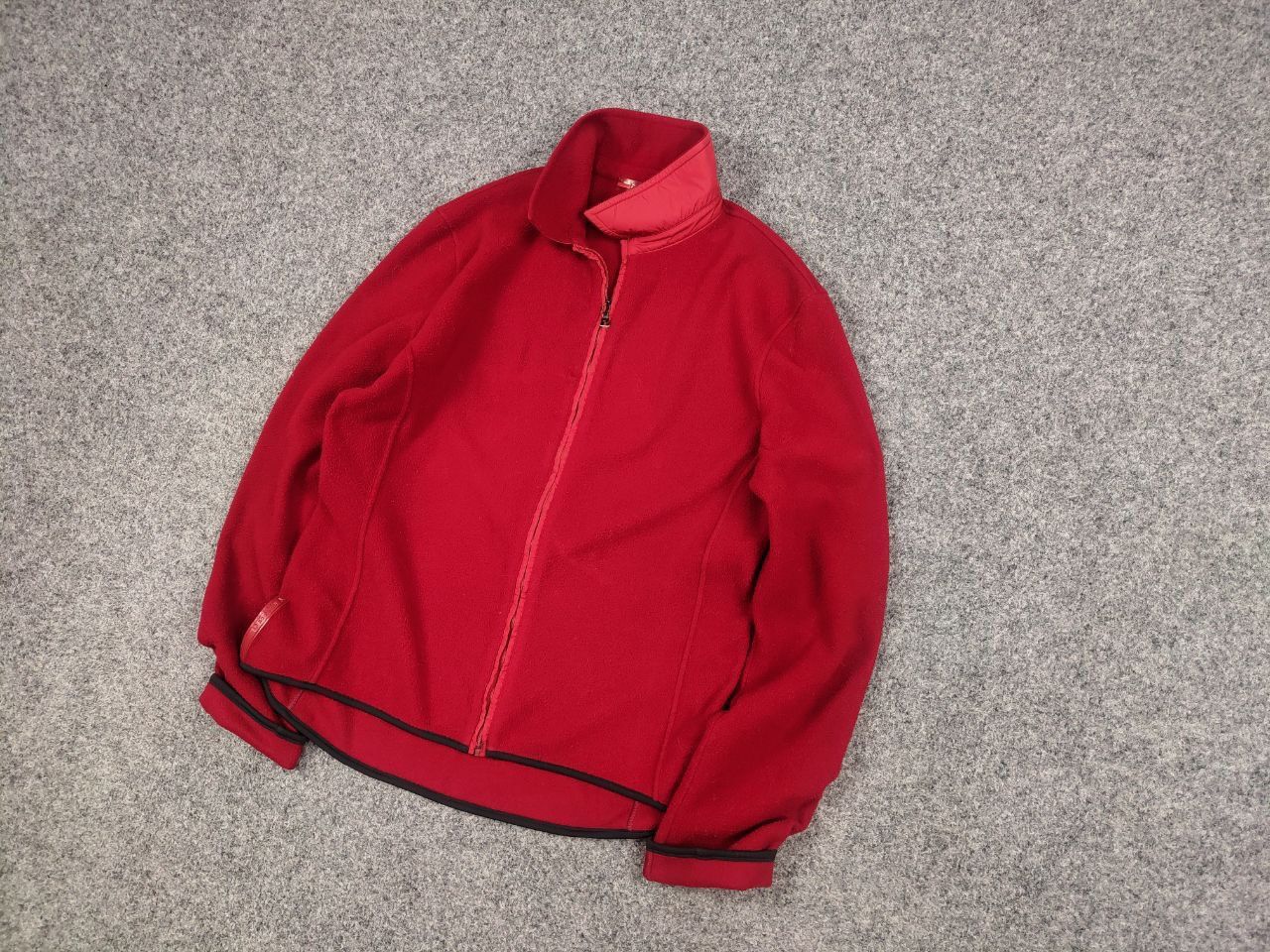 Prada Vintage 00's Prada Archive Red Fleece Full Zip Pullover Size XL / US 12-14 / IT 48-50 - 3 Thumbnail
