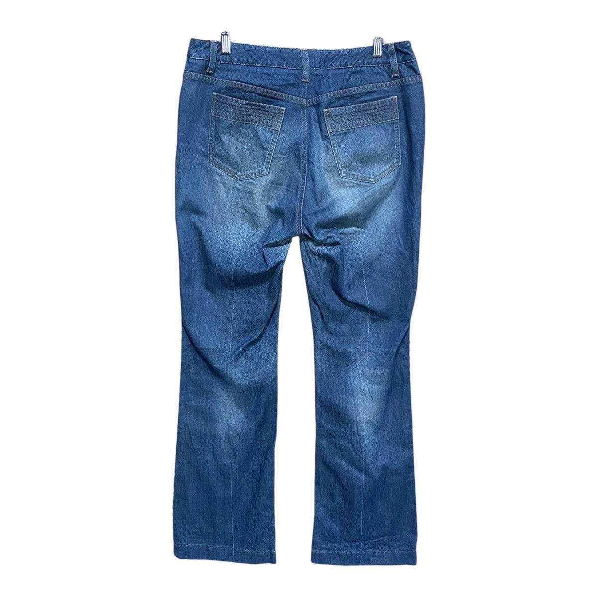 Burberry × Jean × Vintage Burberry Distressed Bootcut Jeans Size 33" - 2 Thumbnail