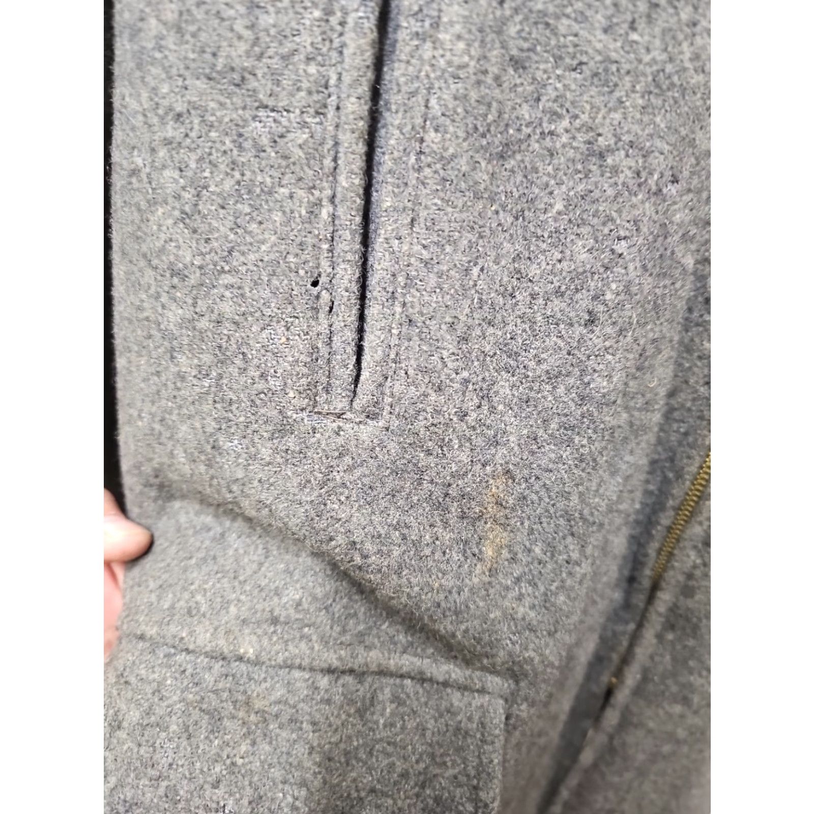 J Brand VINTAGE Buck Skein Brand Wool Thermalized Coat Jacket Outdoor 38 Gray 1950s Rockabilly Mens Size US XXS / EU 40 - 4 Thumbnail