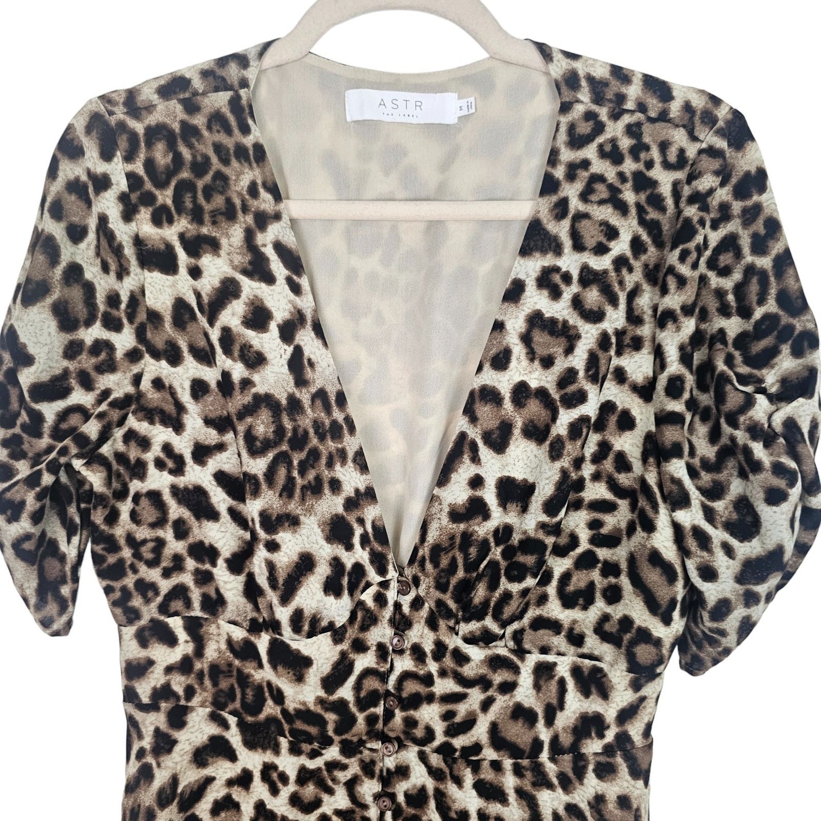 ASTR The Label ASTR The Label Womens Leopard Print Midi Dress Sz M Mob Wife Size M / US 6-8 / IT 42-44 - 3 Thumbnail