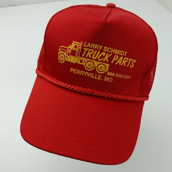 Vintage Larry Schmidt Truck Parts Perryville MO Trucker Snapback Adult