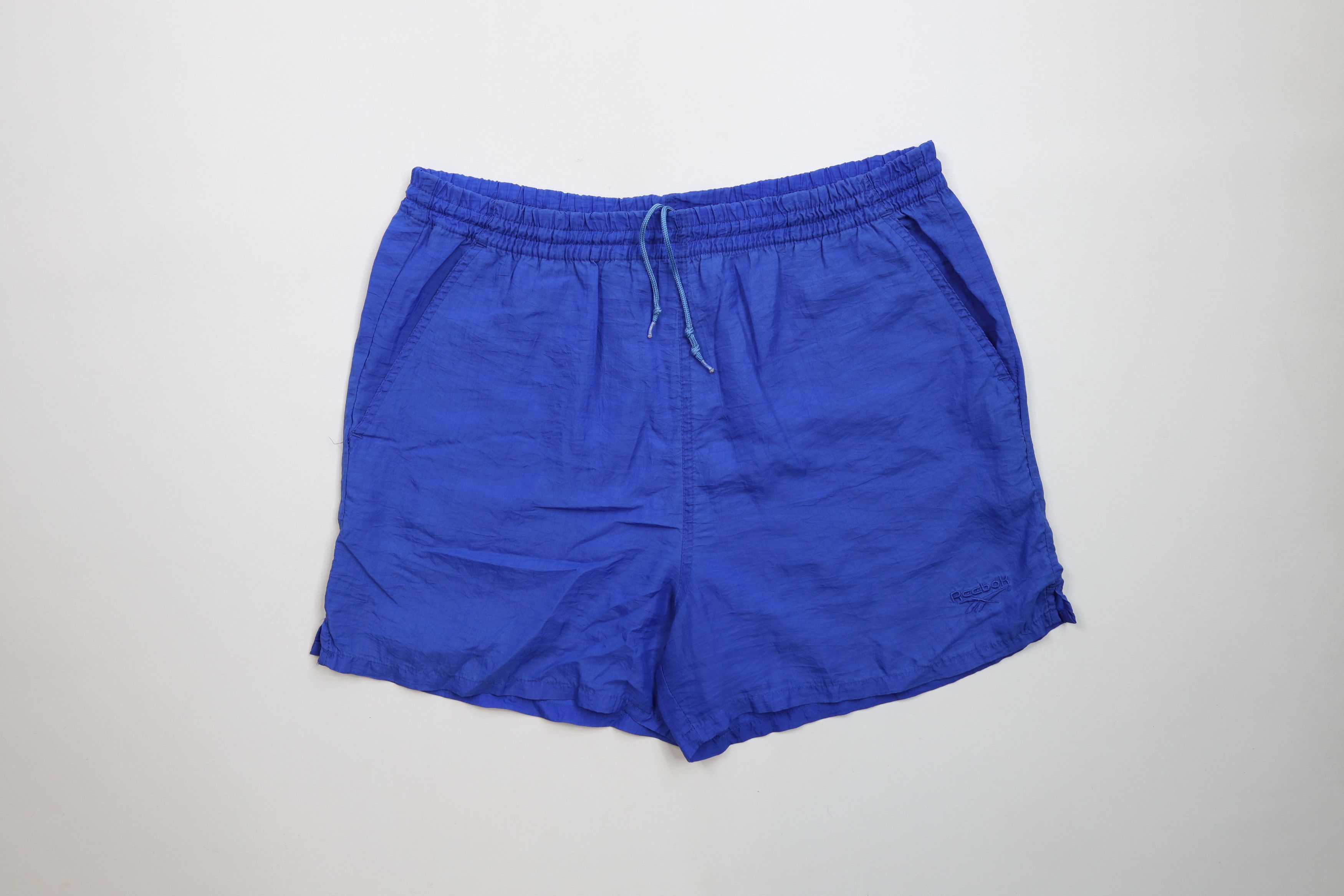 Reebok × Vintage Vintage 90s Reebok Spell Out Above Knee Shorts Baggies Nylon Size US 34 / EU 50 - 1 Thumbnail