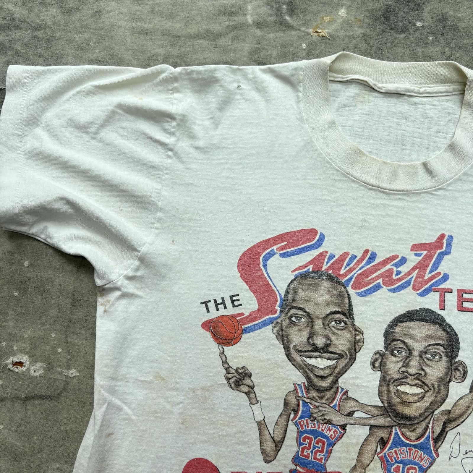 Salem Sportswear Vintage 80s Dennis Rodman John Salley Detroit Pistons Shirt Size US M / EU 48-50 / 2 - 4 Thumbnail