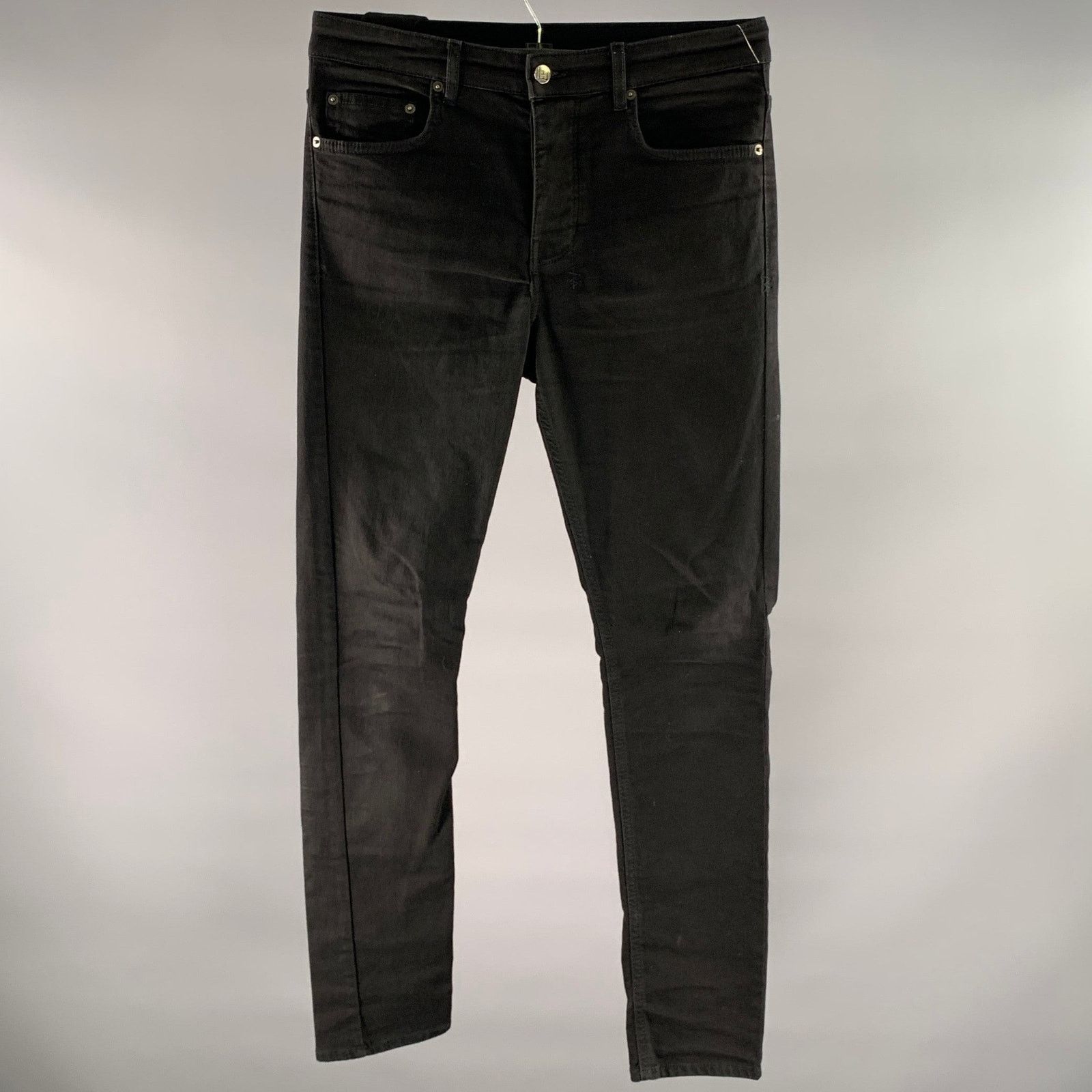 Ksubi KSUBI Size 32 Black Embroidered Cotton Slim Fit Jeans Size US 32 / EU 48 - 1 Thumbnail