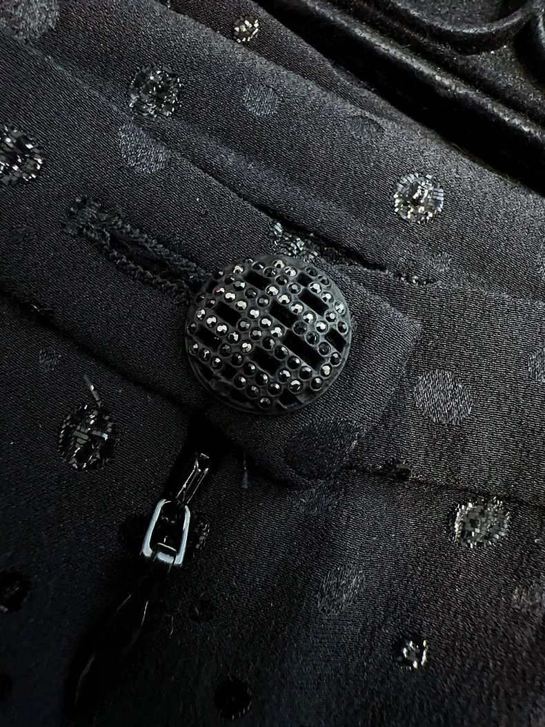 Chanel Chanel Black polka dot full print double C mulberry silk s Size 24" / US 00 / IT 34 - 3 Thumbnail