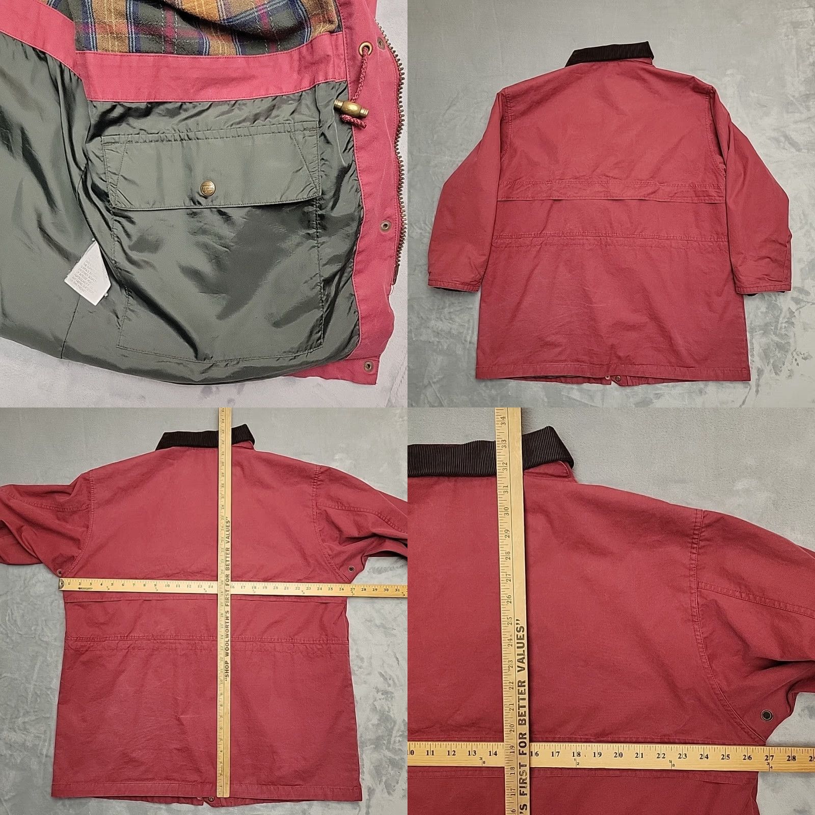 Vintage VINTAGE LL Bean Chore Jacket Womens XL Maroon 90s Y2K Barn Ranch Coat Casual Workwear Mens Womens? Size XL / US 12-14 / IT 48-50 - 8 Thumbnail