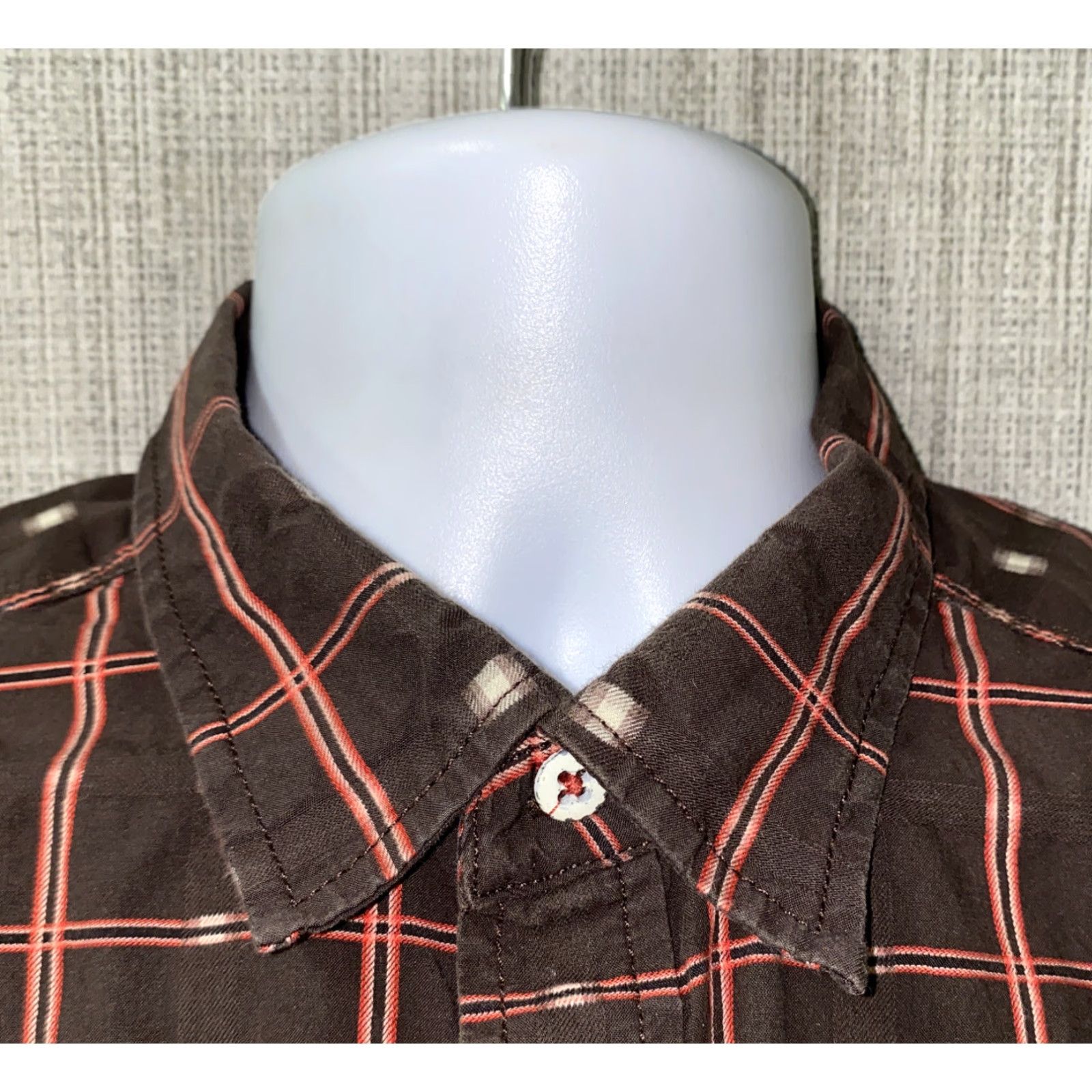 Tommy Bahama Tommy Bahama Jeans Shirt Mens Long Sleeve Button-Front Cotton Brown Size M Plaid Pattern Regular Fit Size US M / EU 48-50 / 2 - 3 Thumbnail