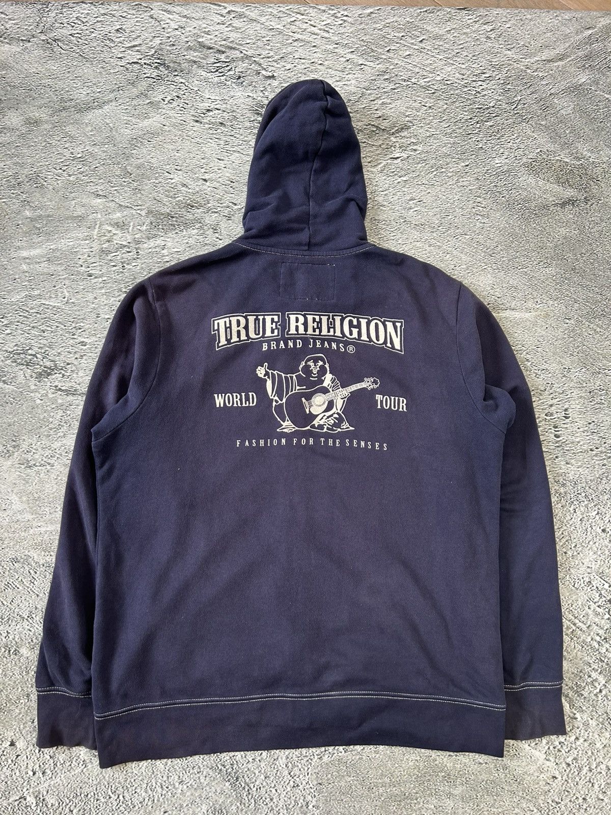 True Religion True Religion vintage Navy blue zip hoodie big logo Size US XXL / EU 58 / 5 - 9 Thumbnail