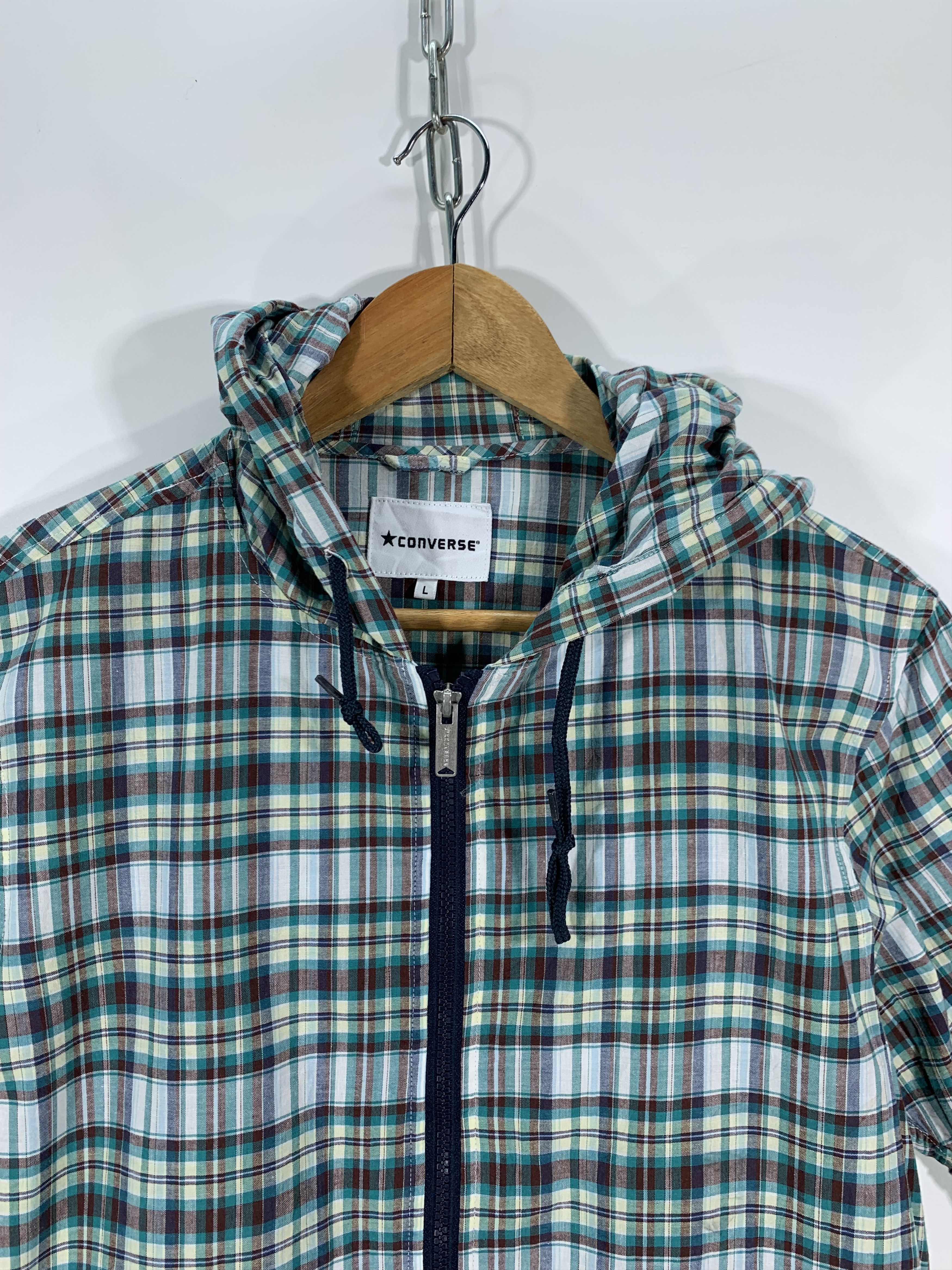 Converse ⚡️Converse Plaid Hoodie Short Sleeve Size US S / EU 44-46 / 1 - 3 Thumbnail