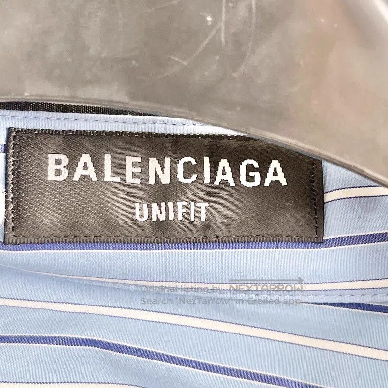 Balenciaga Balenciaga Double-Sided Black Blue Striped Shirt Size US S / EU 44-46 / 1 - 5 Thumbnail