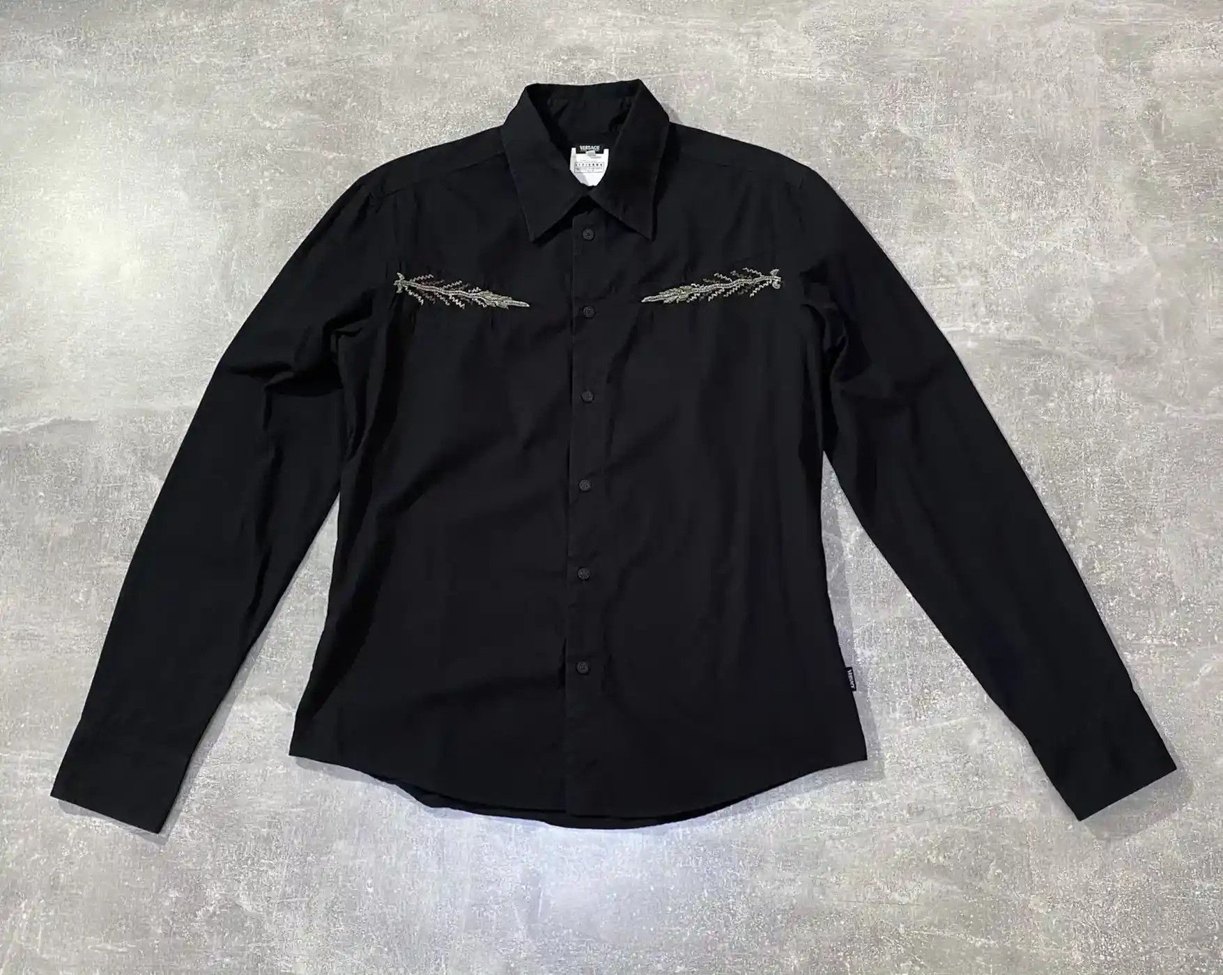 Vintage Y2K Versace Embroidered Emblem Shirt