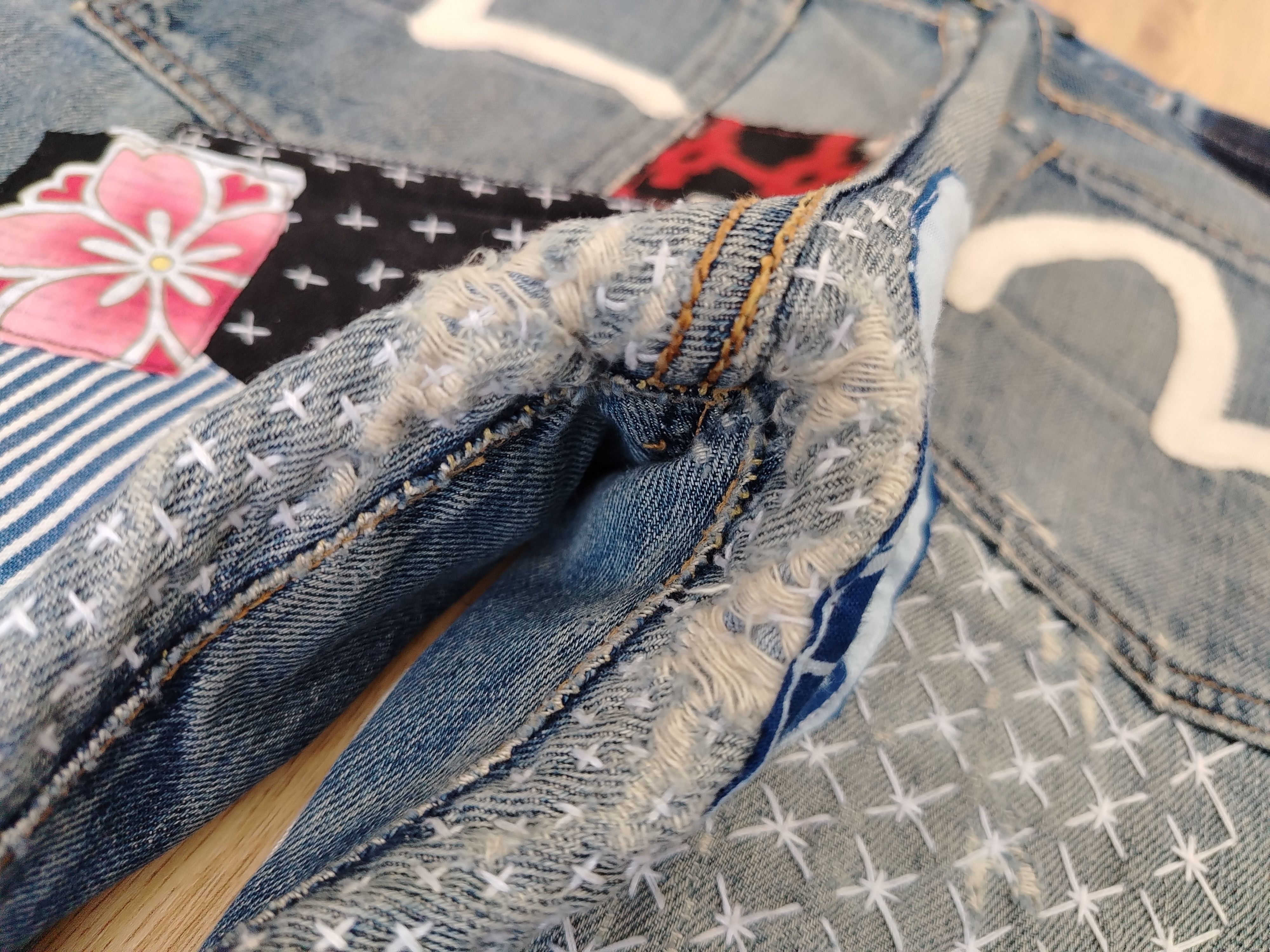 Evisu Evisu Jeans Vintage (Evis) Boro Remaked Size US 31 - 17 Thumbnail