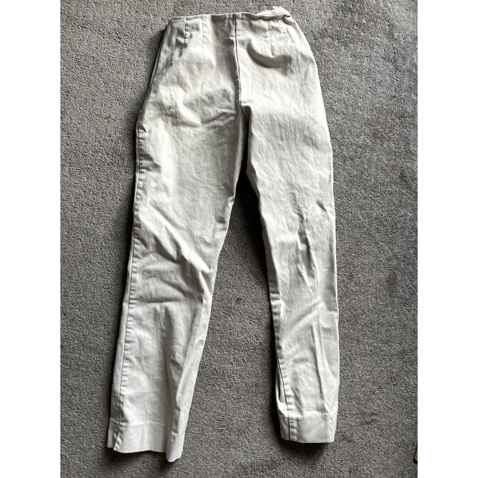 Ann Taylor ANN TAYLOR Pants Beige Side Zip Button Accent 2 Ankle Wide-Leg Stretch Regular Women Size 2 Beige Size 26" / US 2 / IT 38 - 3 Thumbnail