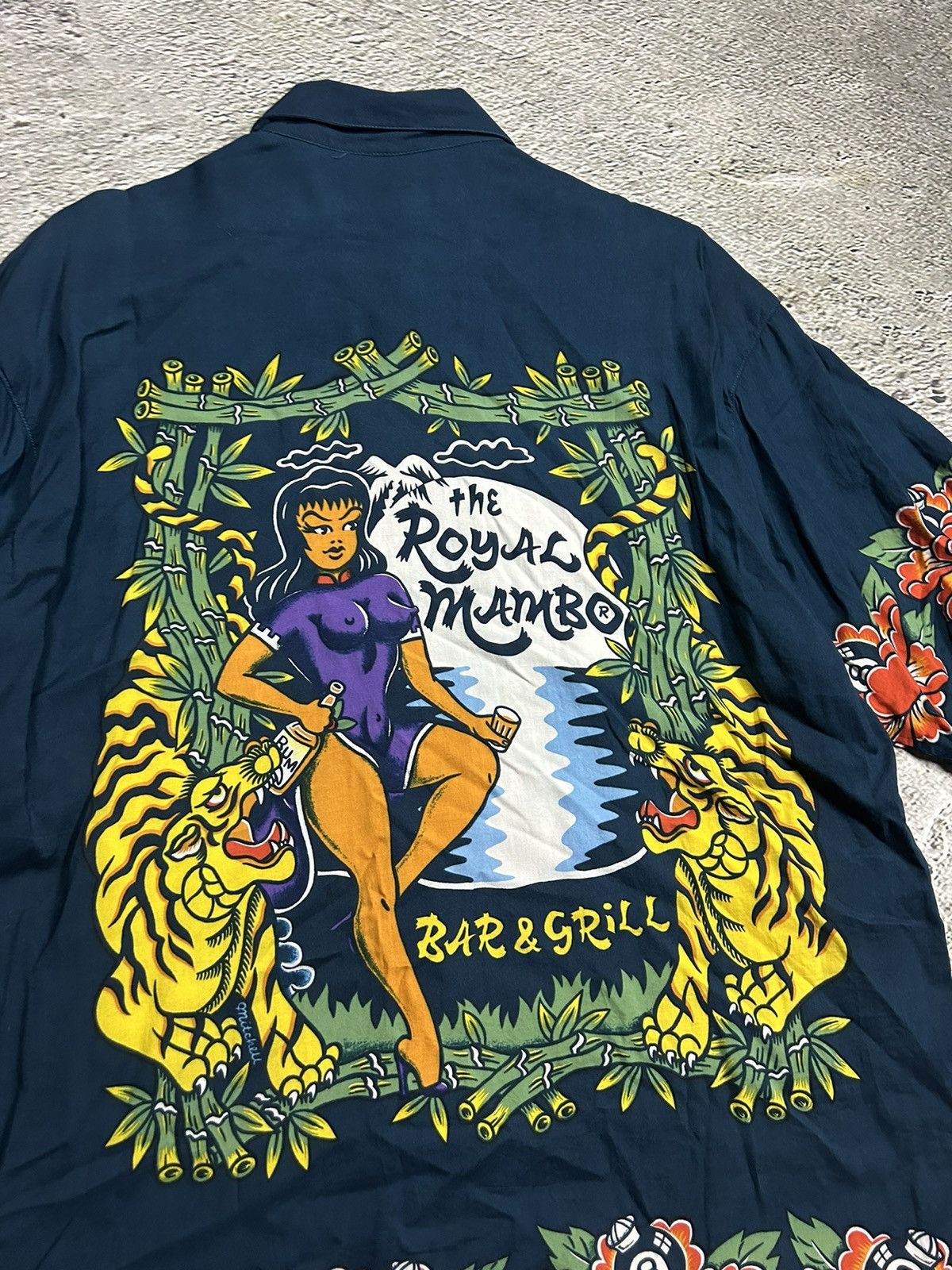 Mambo × Vintage Rare Vintage Mambo Loud Hawaiian Shirt navy blue Size US XL / EU 56 / 4 - 6 Thumbnail
