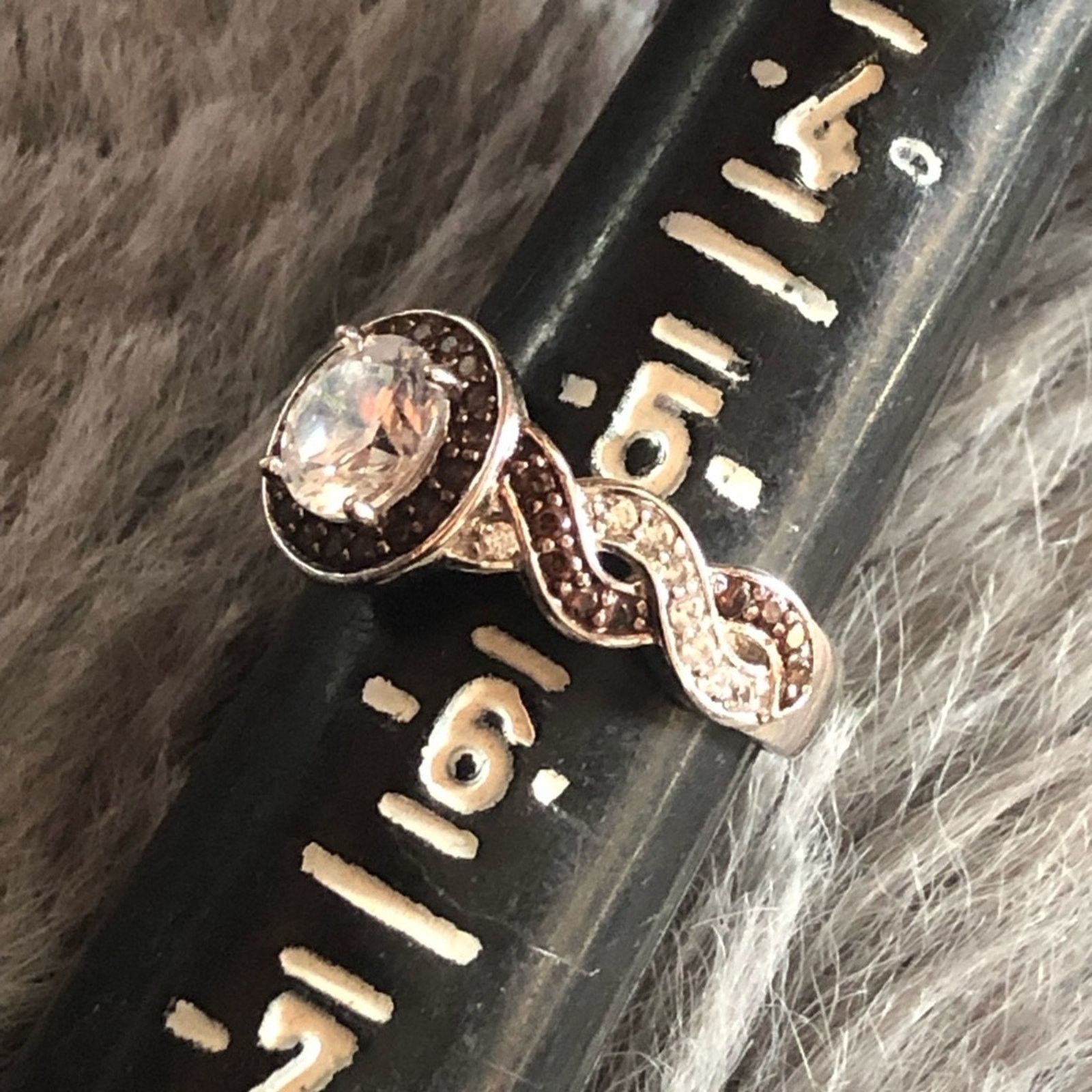 Other Garnet and clear halo CZ 925 sterling silver ring 5.5 Size ONE SIZE - 16 Thumbnail