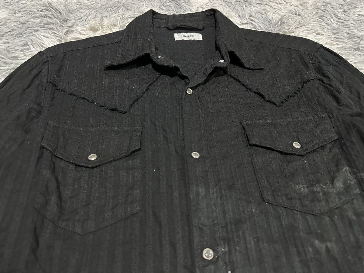 If Six Was Nine 🔥Sick Y2K Omkoe Frayed Striped Western Shirt Goth Punk Size US M / EU 48-50 / 2 - 3 Thumbnail