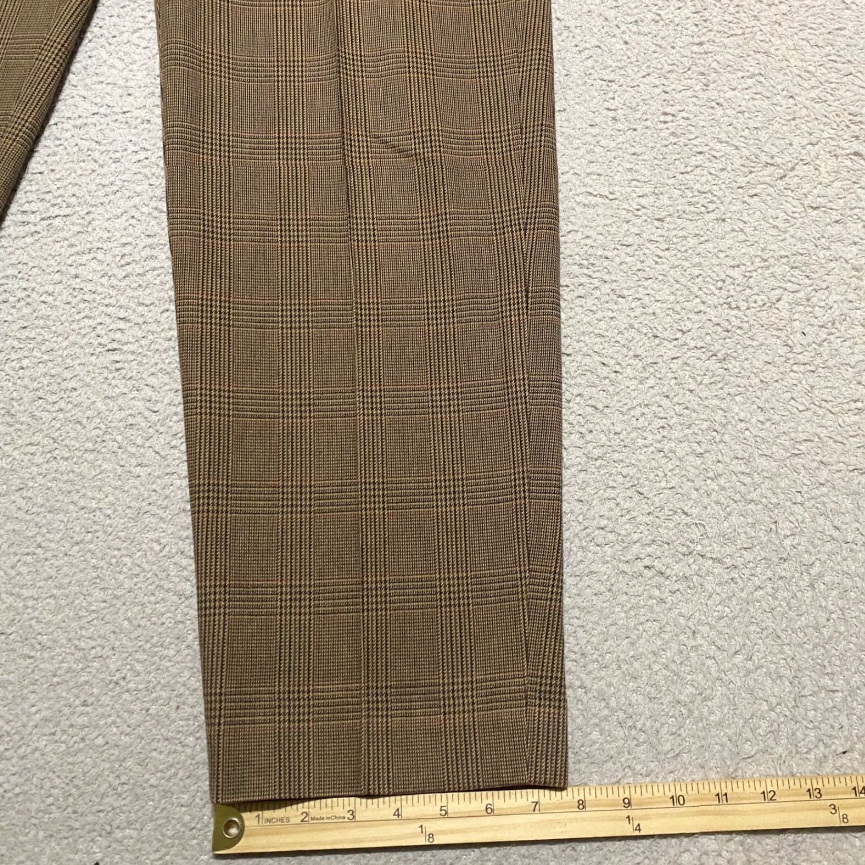 Ralph Lauren Lauren Ralph Lauren Womens Dress Pants 14W Plus Brown Plaid High Rise Straight Pants Women Size 36" / US 14 / IT 50 - 4 Thumbnail