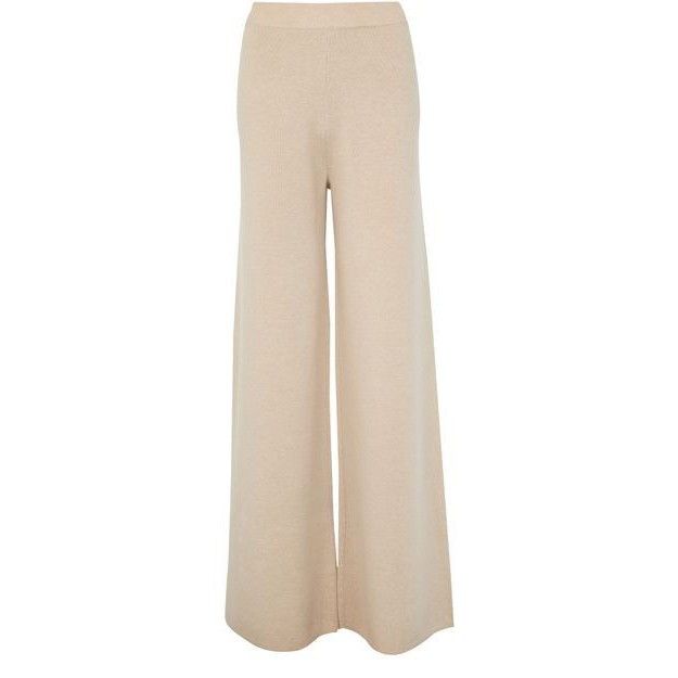 MAX MARA Judy Wide Leg Beige Wool Pants New And Authentic (W