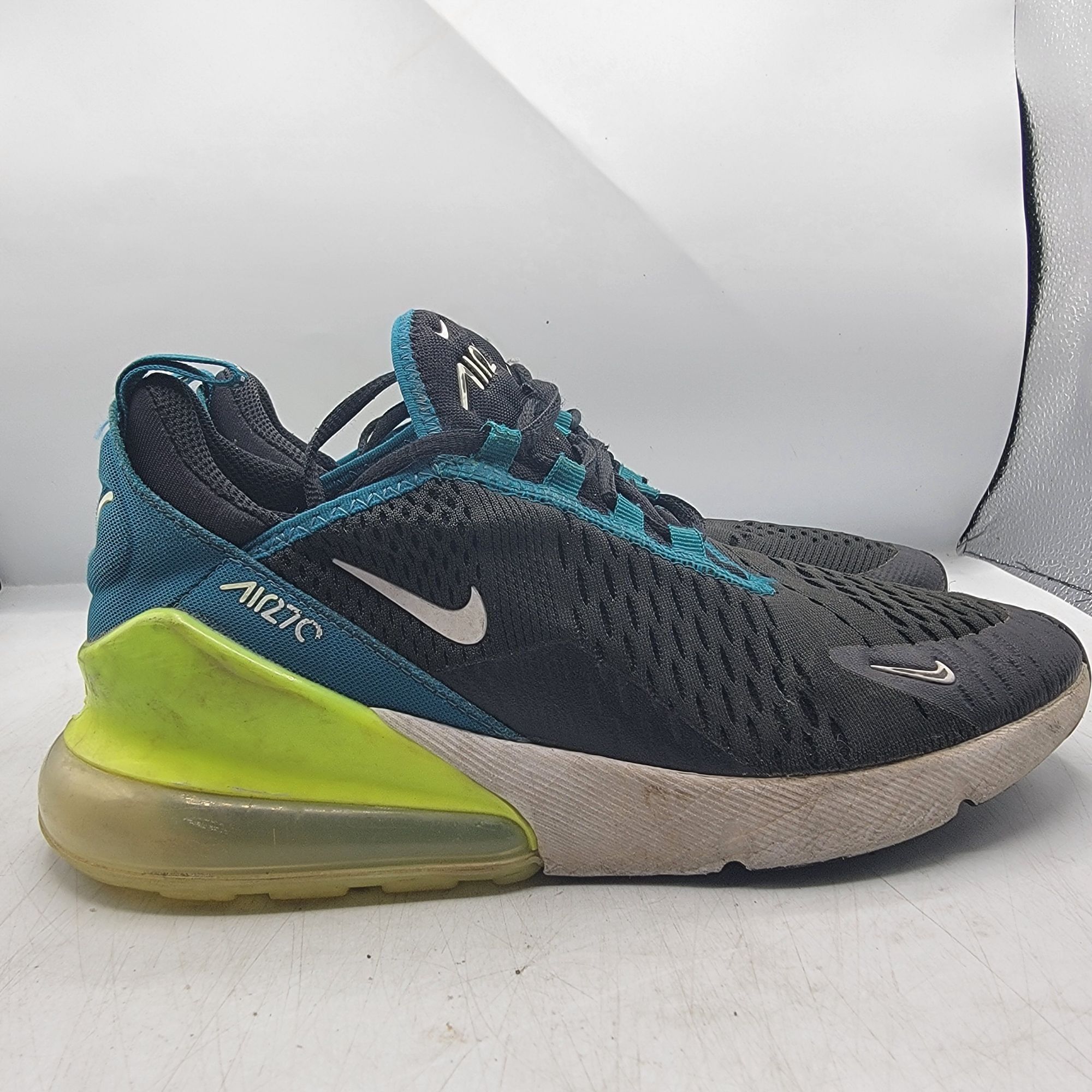Nike Nike Air Max 270 GS Kids 5.5Y Black White Bright Spruce Snea Size US 7 / IT 37 - 13 Thumbnail