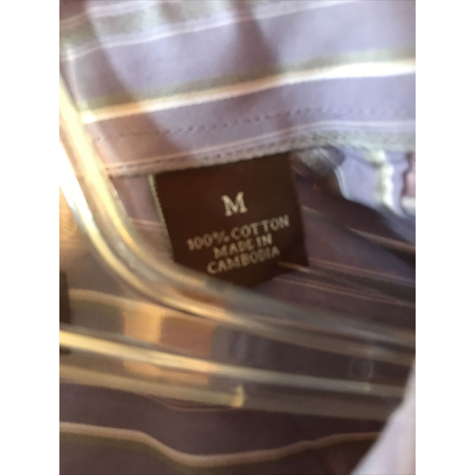 Perry Ellis Perry Ellis Men’s M Purple Striped Button Down Cotton Shirt Size US M / EU 48-50 / 2 - 3 Thumbnail