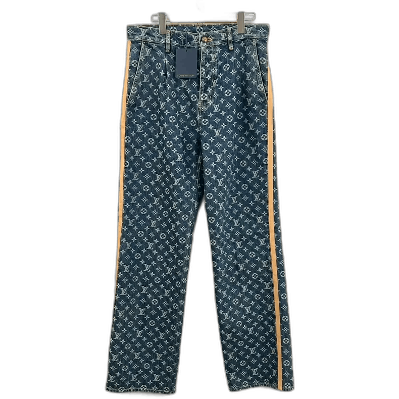 Louis Vuitton Louis Vuitton Blue Printed Denim Pants Size 31 Size US 31 - 1 Thumbnail