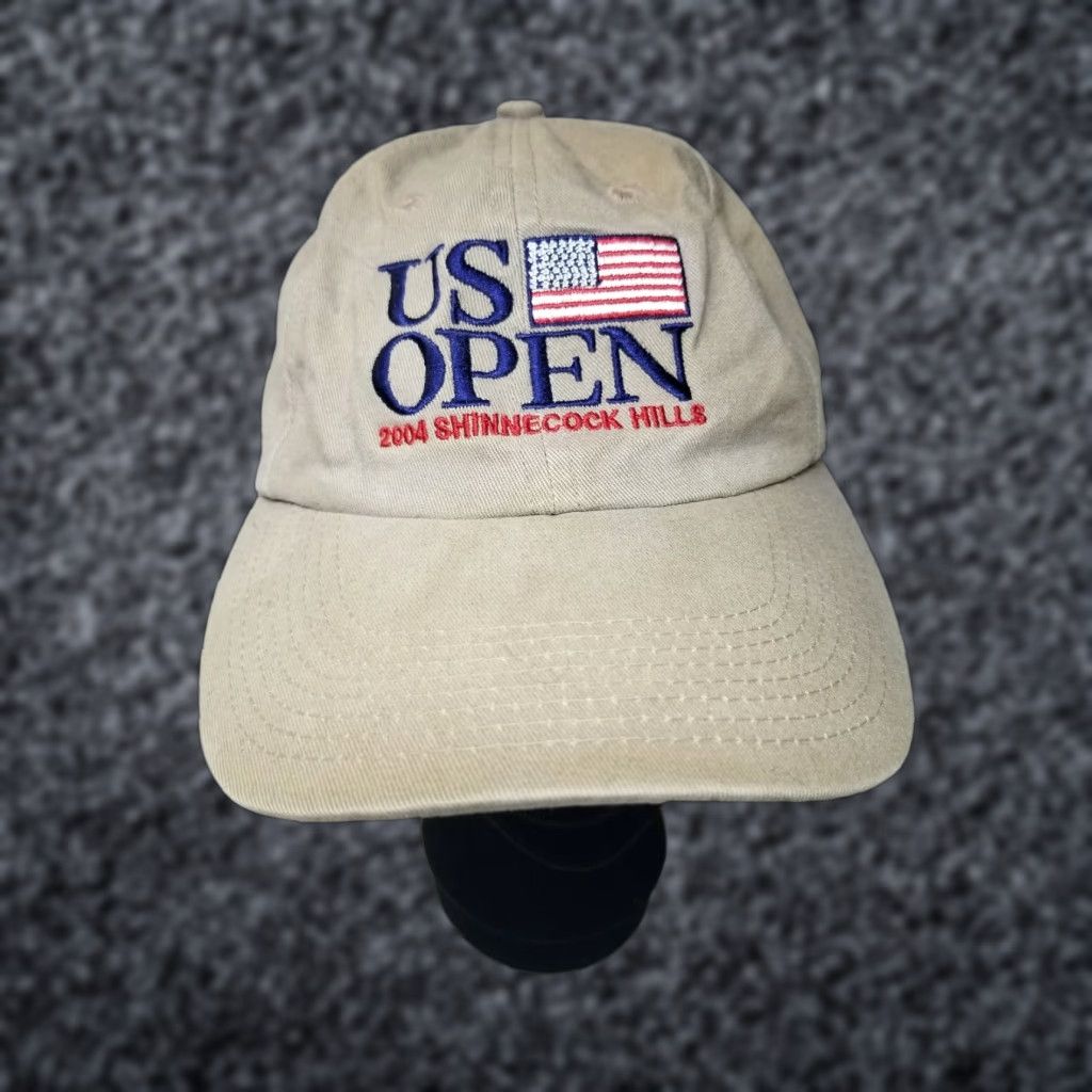 Vintage VINTAGE 2004 US Open Shinnecock Hills USGA Golf Hat Strapback Khaki Brown Dad Cap US Open 2004 Men Brown Strapback Hat Size ONE SIZE - 1 Thumbnail