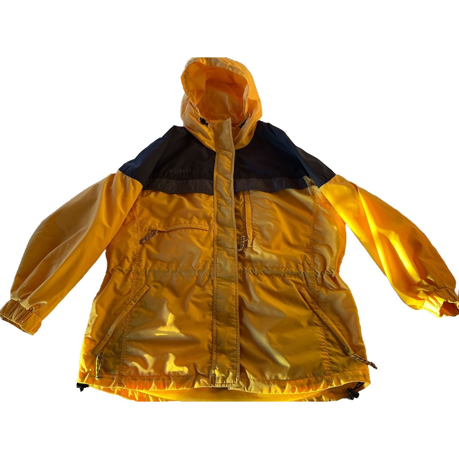 Columbia Columbia Womens L Yellow LS Polyester Nylon Hooded Rain Coat Size L / US 10 / IT 46 - 1 Thumbnail
